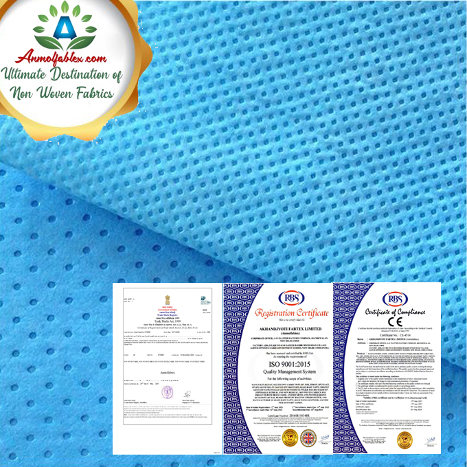 Medical Blue & White Polyproplyne Plain Sms Non Woven Fabric
