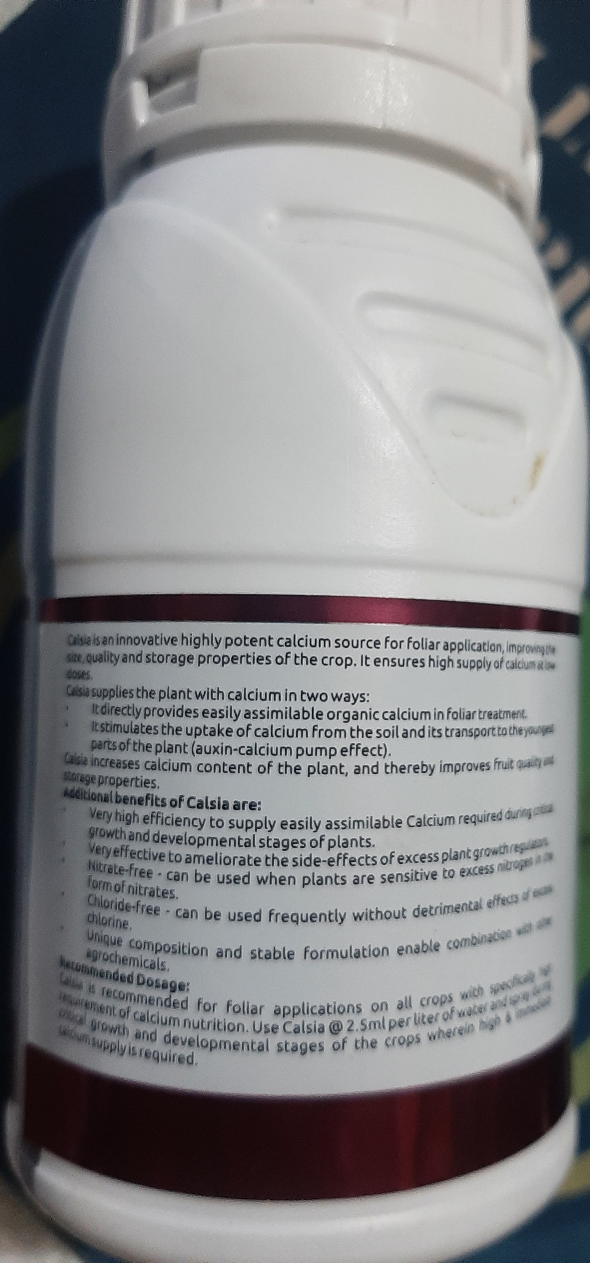 Calsia (High Performance Calcium) Application: Agriculture