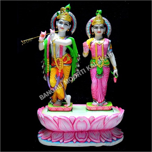 मार्बल स्टैंडिंग राधा कृष्ण प्रतिमा