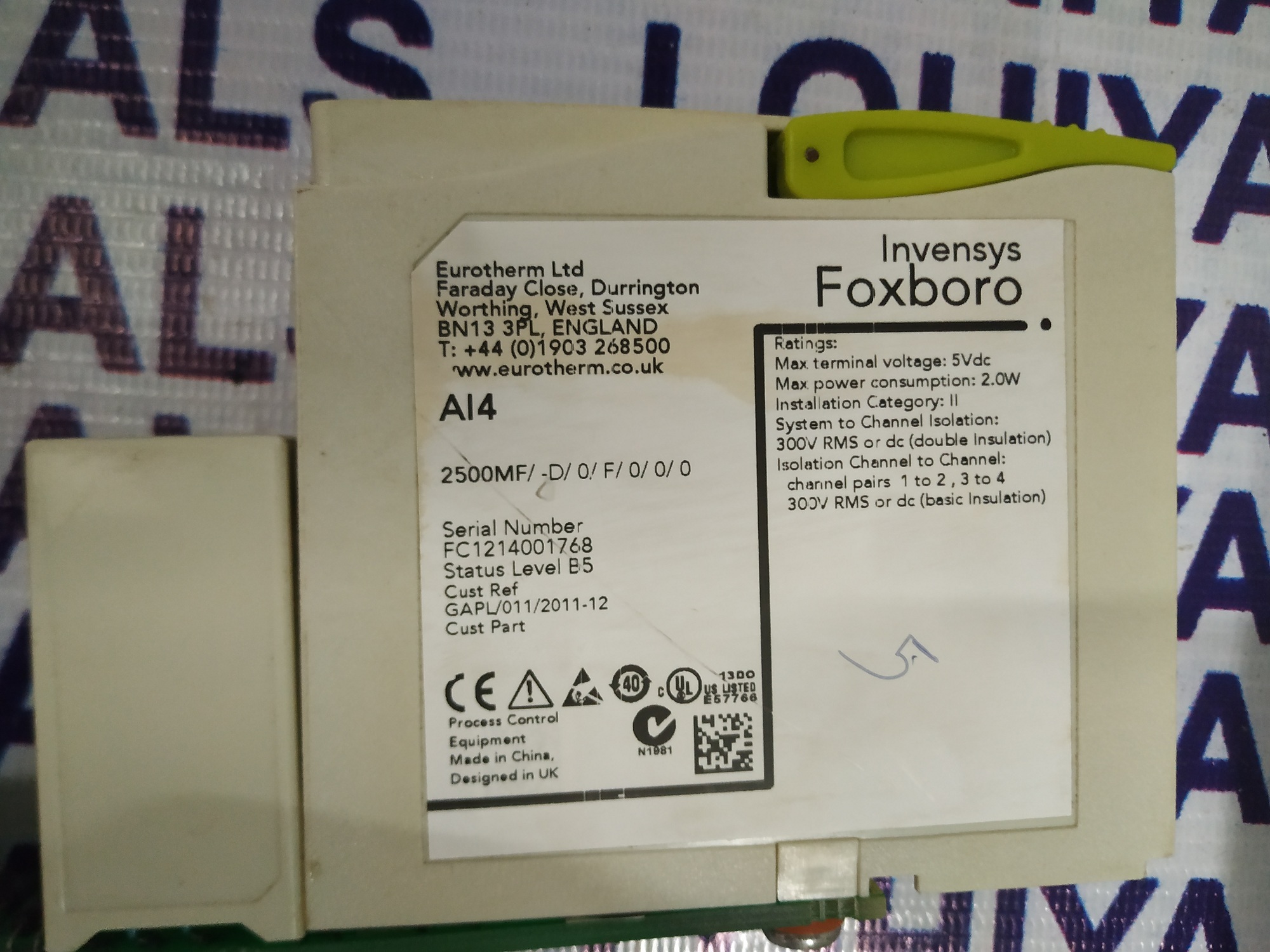 Foxboro Eurotherm Invensys Plc Ai4