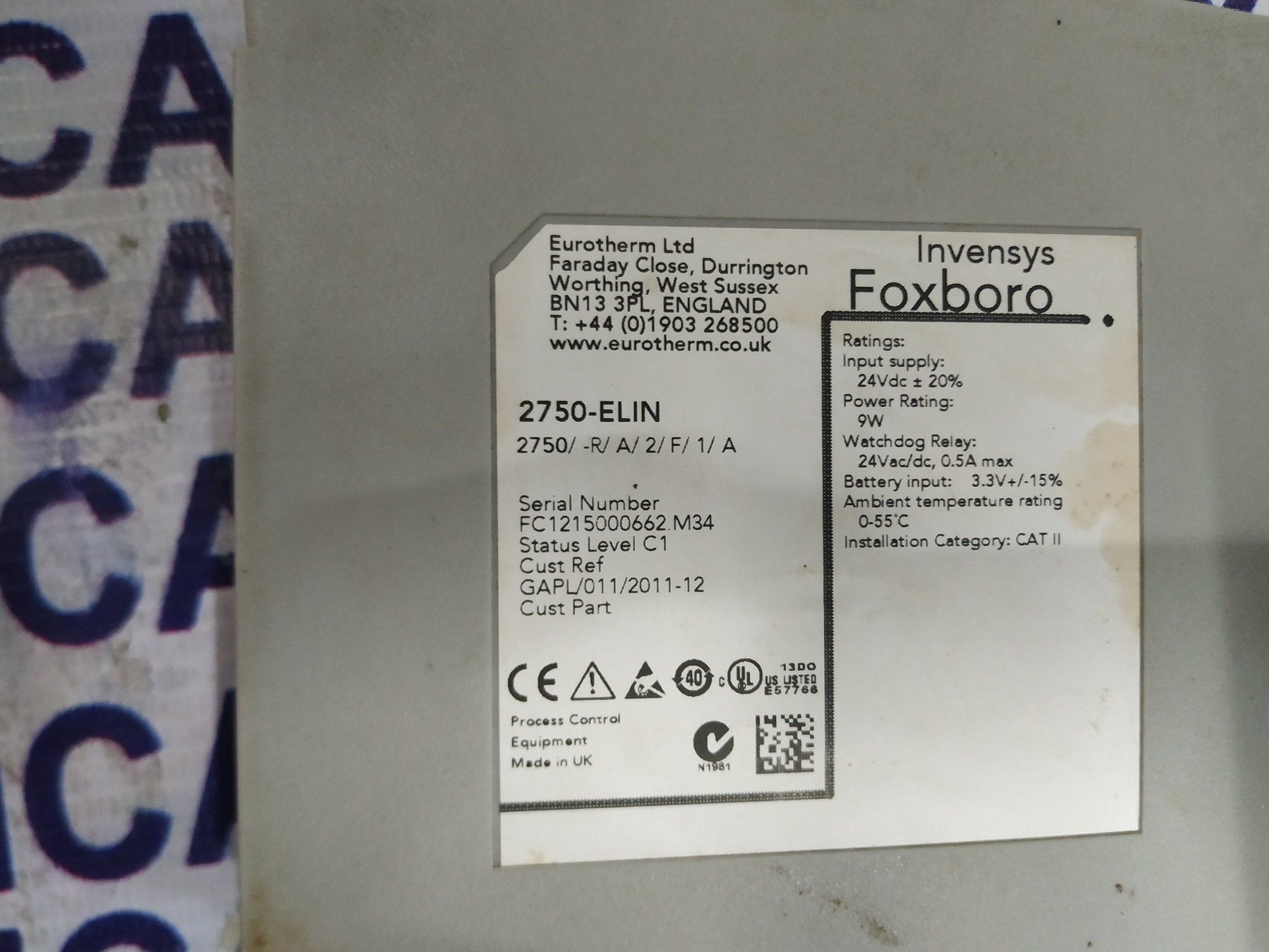 Foxboro Programmable Controller T2750 Pac