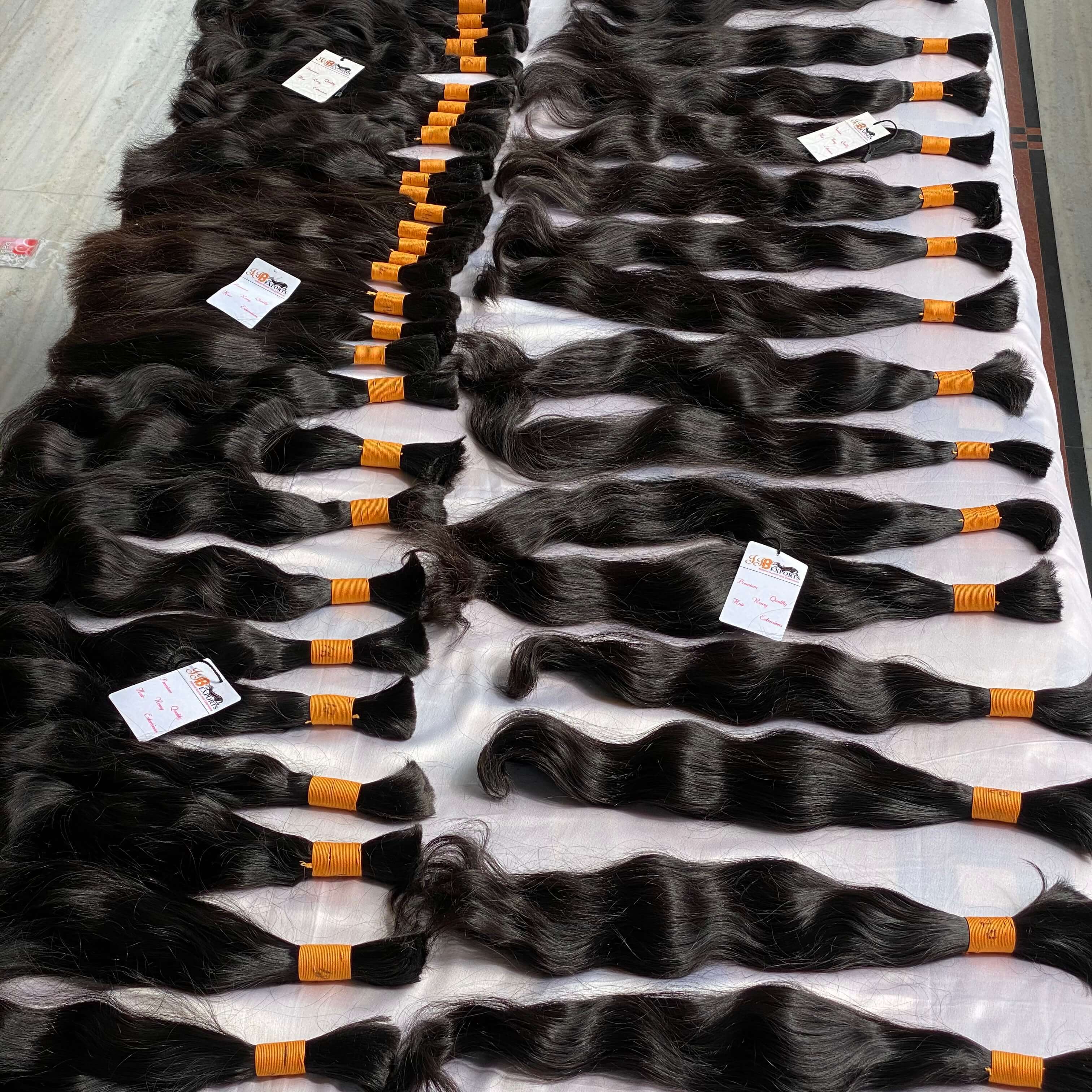 Indian Virgin Remy Bulk Raw Unprocessed 100% Natural Human Hair Extensions