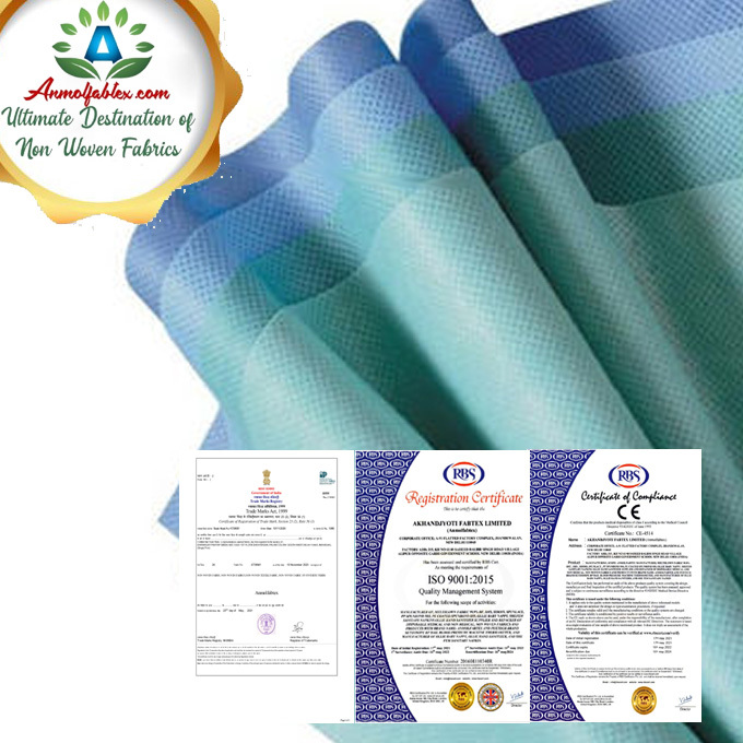 Wholesale Ss Sss Sms Smms 100% Pp Medical Spunbond Blue Non Woven Fabric Density: 25 Gsm & 50 Gsm Gram Per Cubic Meter (G/m3)