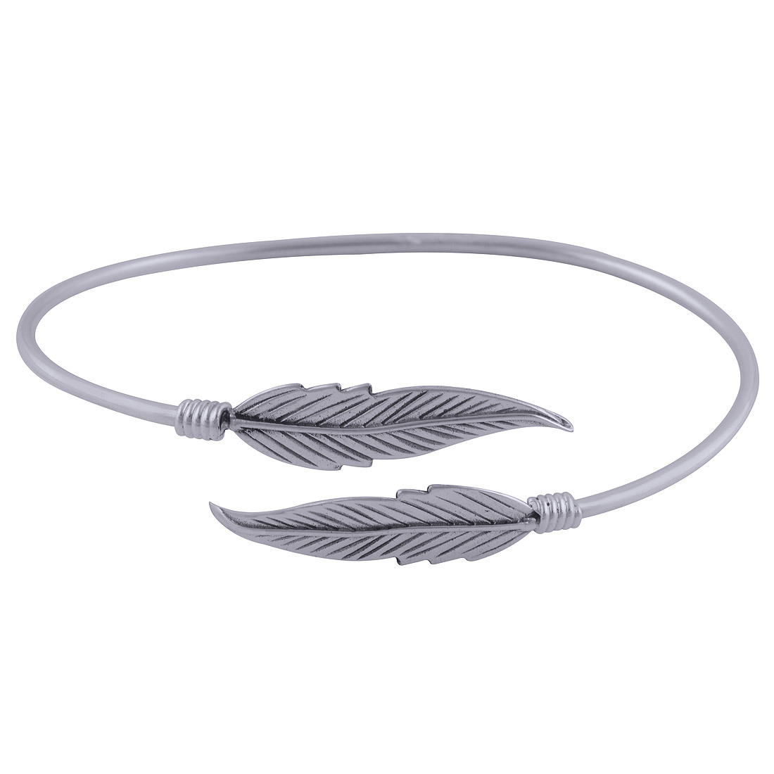 Plain Feather 925 Sterling Solid Silver Bangle Diameter: Length: 63 Mm X Width: 14 Mm Millimeter (Mm)