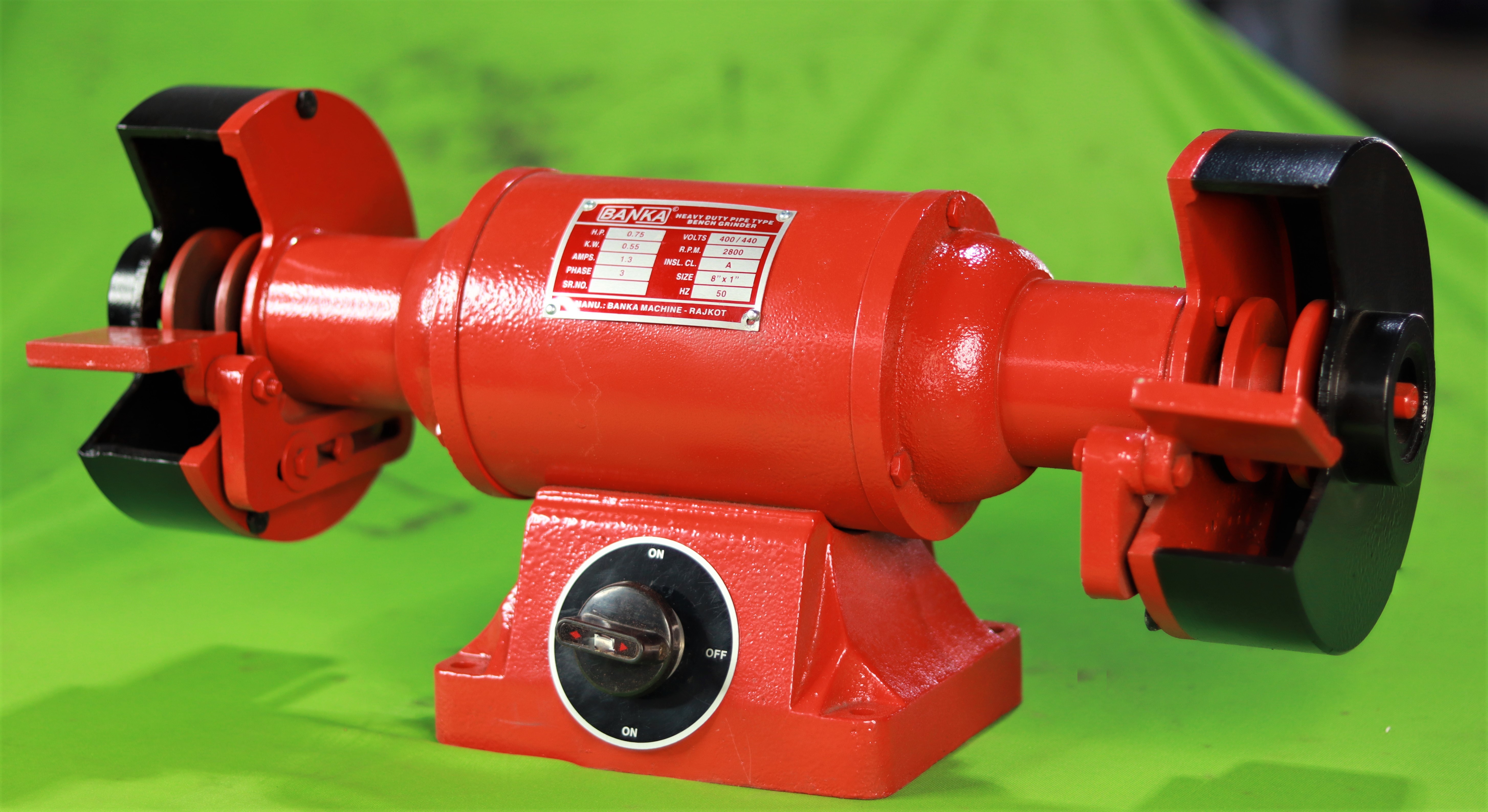 Cast Iron Light Duty Pipe Type Bench Grinder (Two Bearings)