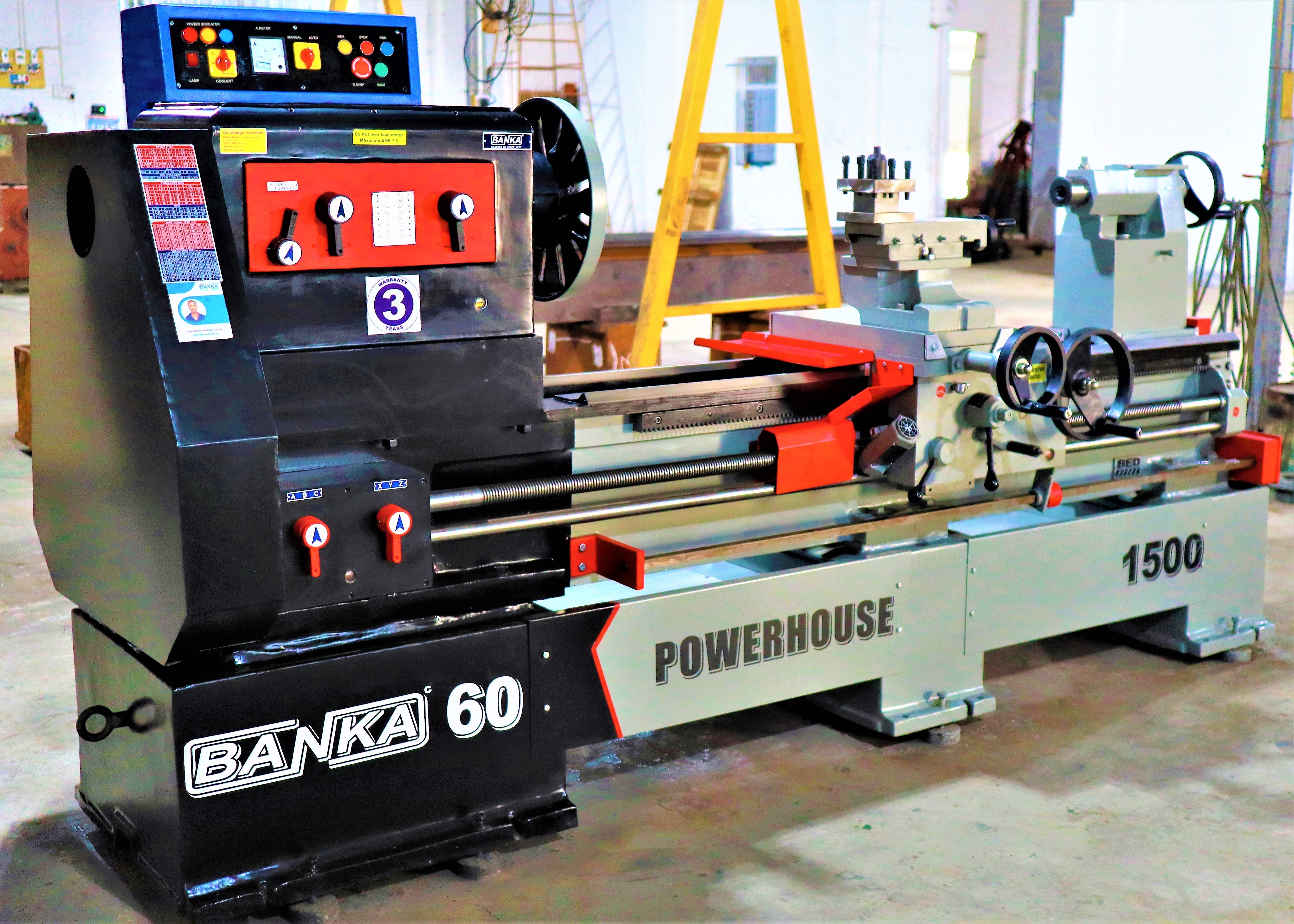 Semi Automatic All Gear Lathe Machine Model 60 - 9 /12/14 /16 - Feet