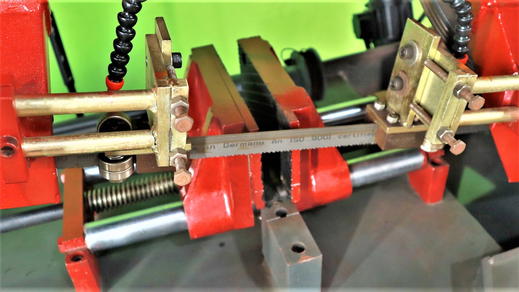 Bandsaw Cutting Machine (300mm) - 300 Mm Cutting Capacity, Dimensions: 1800 X 700 X 1350 Mm, Color: Blue & Grey, 2.0 Hp Motor, Water Cooling System, 3-year Warranty, Semi-automatic Function