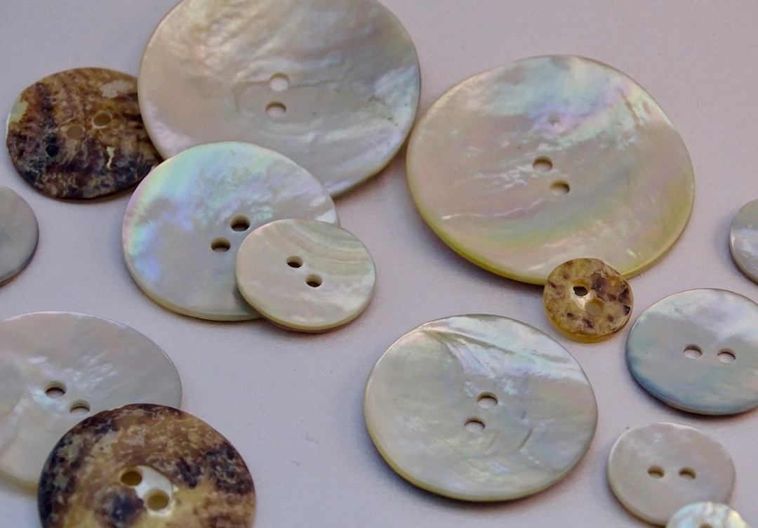 Natural Akoya Shell Buttons - Shape: Round