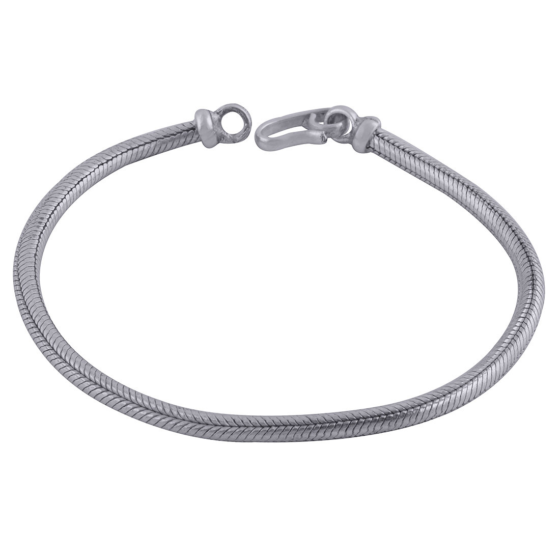 Plain 925 Sterling Solid Silver Bracelet Diameter: Length:8 Inch X Width:3 Mm Millimeter (Mm)