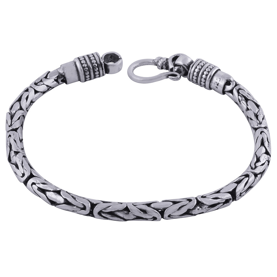 Textured Plain 925 Sterling Silver Bracelet - 8 Inch Length X 5 Mm Width | Classic Fashion Jewelry, Solid Silver Alloy Material