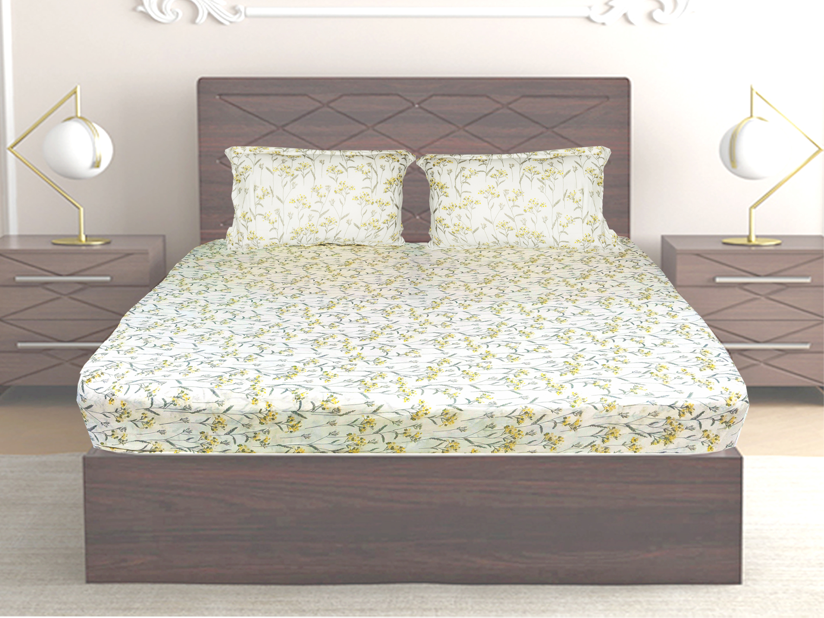 Aalingana S 100% Cotton Printed Jersey Fitted Sheets - Color: Multicolor