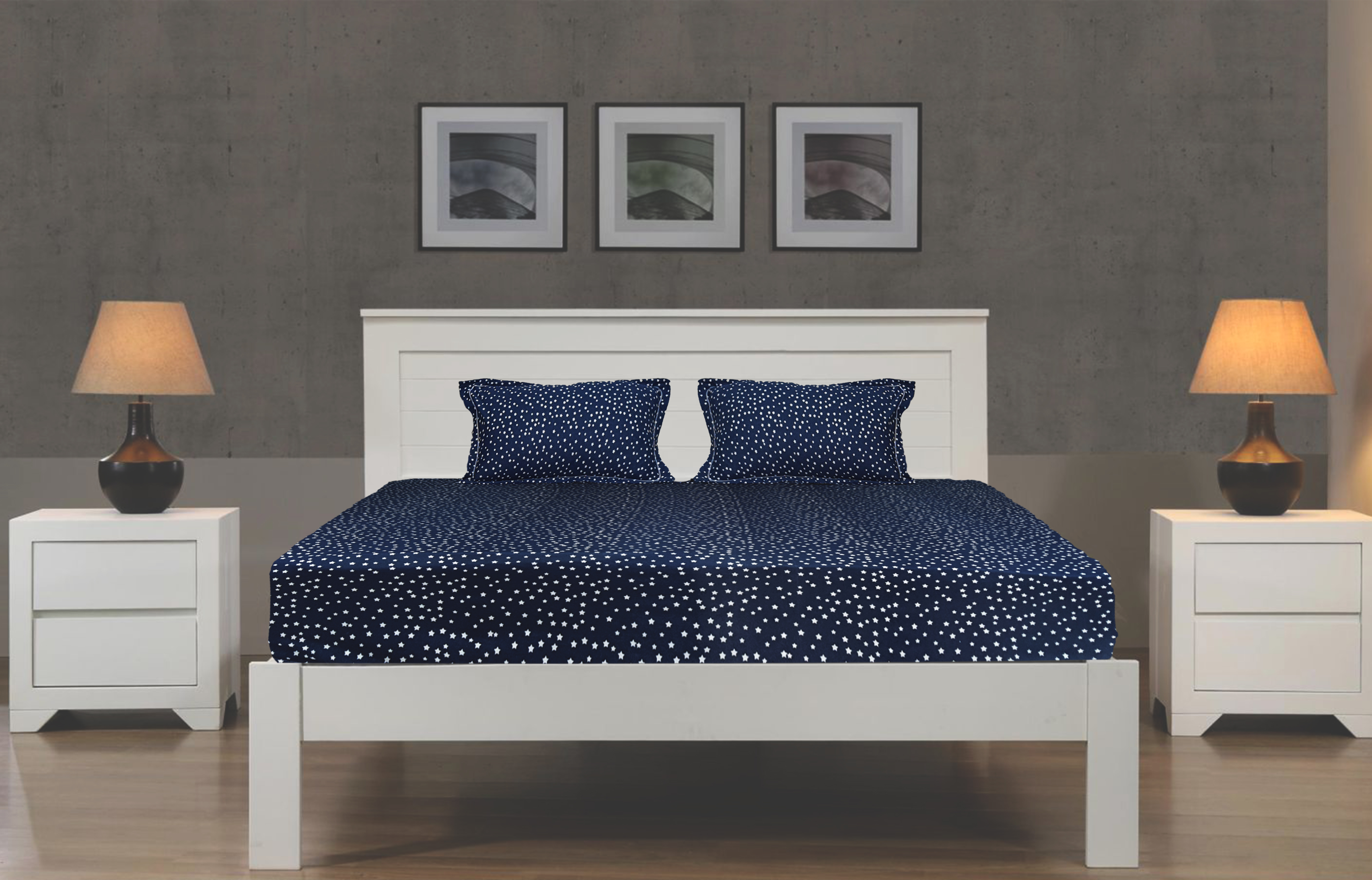 Aalingana S 100% Cotton Printed Jersey Fitted Sheets - Color: Multicolor