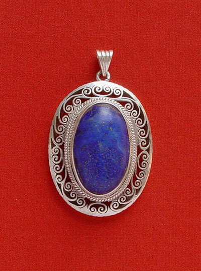 Silver With Lapis Pendant Gender: Women