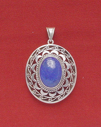 Silver With Lapis Pendant Gender: Women