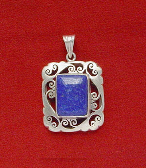 Silver With Lapis Pendant Gender: Women