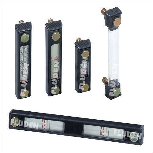 Face Type Oil Level Indicator - Aluminium Body, 5 Inch Centre Distance, Acrylic Scale, Top Mounting Orientation | Ideal for Hydraulic Systems, Lubricants, & Coolants