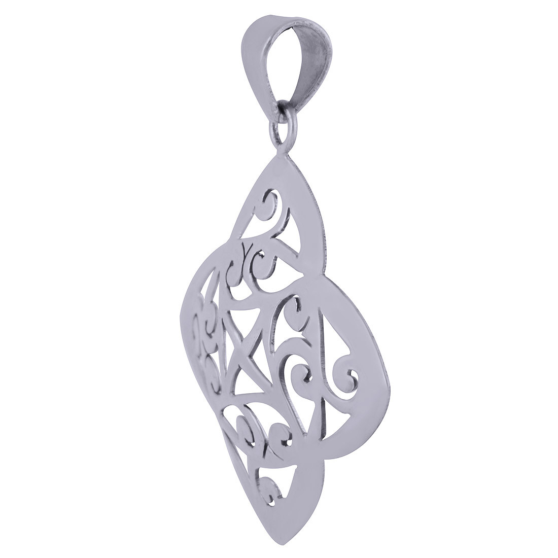 Authentic Jali Cut Work Pendant - 39 Mm X 28 Mm, 925 Sterling Silver, 2.5 Grams Weight, Elegant Gift For Engagement And Weddings