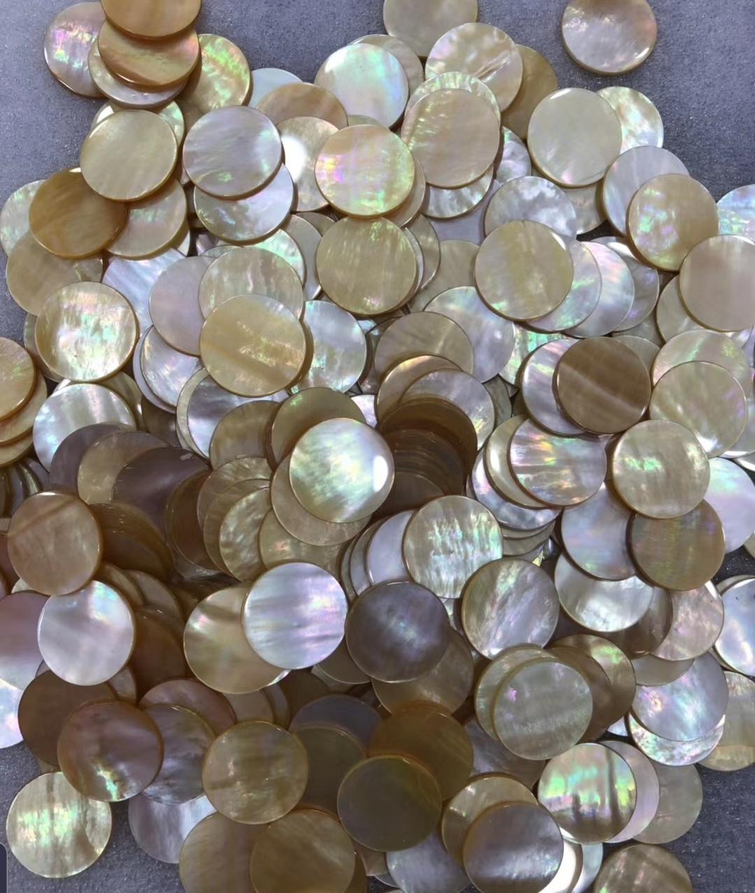 Brown Mother Of Pearl Shell Buttons - 16l Round Flatback | 4 Holes, Brown Plastic With Lace Closure