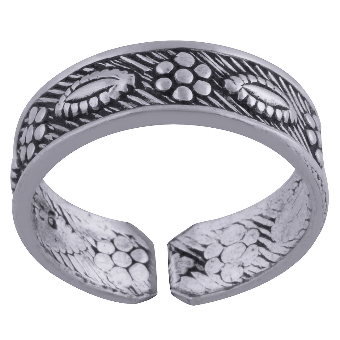 Plain Intricate 925 Sterling Solid Silver Handmade Toe Ring Size: Length: 5 Mm X Width: 15 Mm