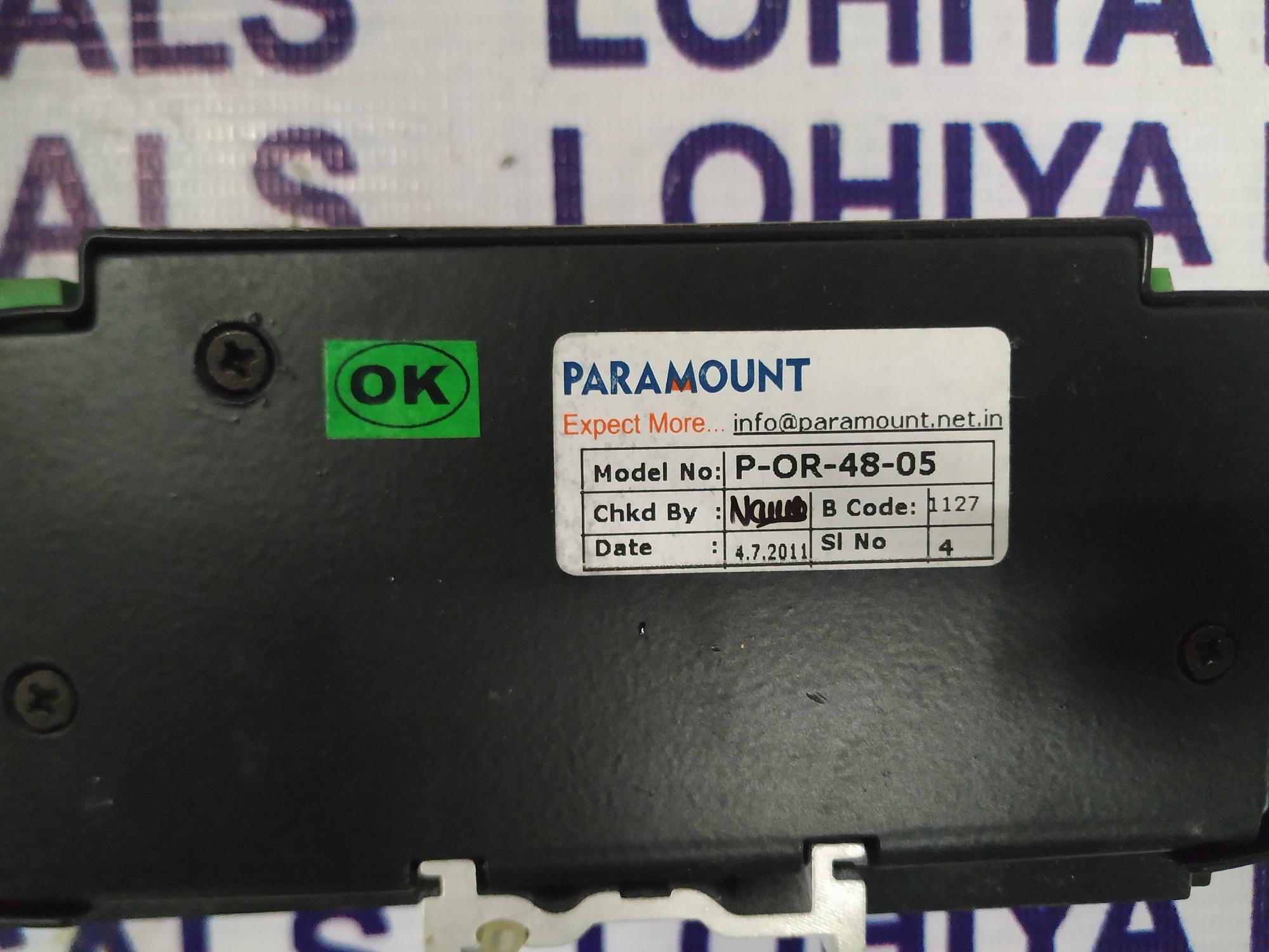 Paramount Or-ing Diode Unit P-or-48-05