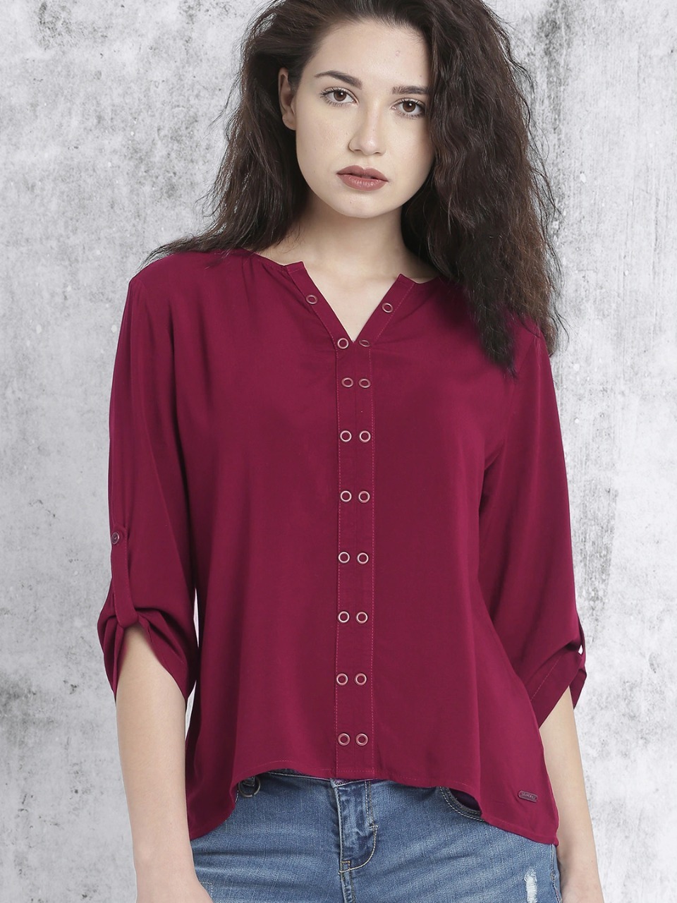 Women Western Top & Tunics - Georgette Material, Size S (36) To Xl (42), Color White, Length 24 Cm, Full Sleeves, Printed Pattern, Casual Wear