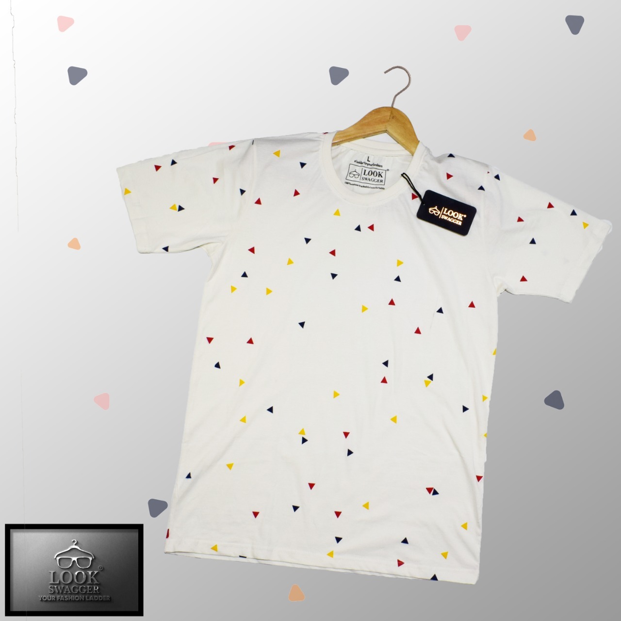 Men's T-shirt - Premium Quality Cotton, Size M L Xl, White Color, Half Sleeves, Printed Pattern, Breathable And Washable