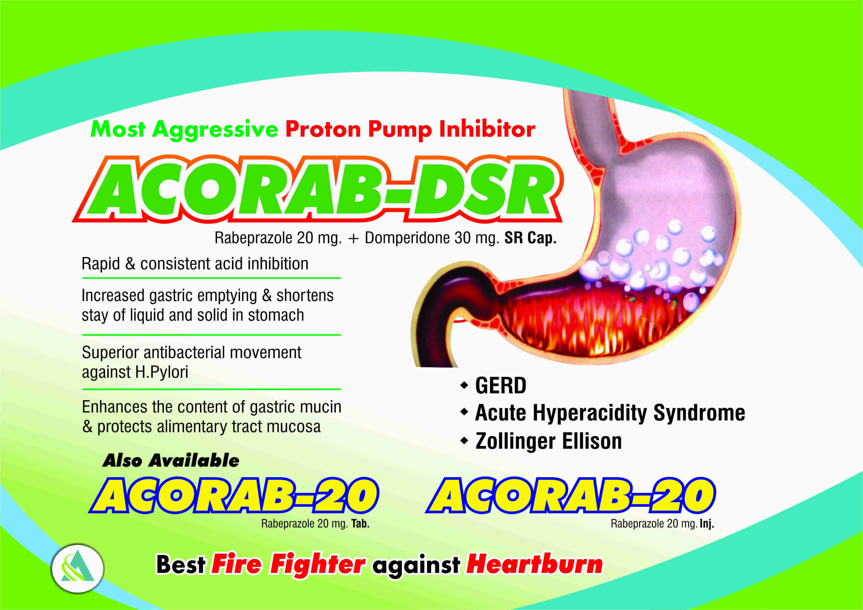 Acorab 20 Ingredients: Rabeprazole 20mg