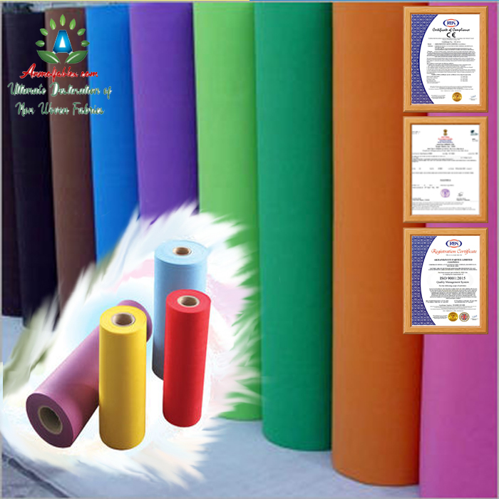 Eco Friendly Non Woven Material Rolls Polypropylene Nonwoven Fabric - Width 10-320cm, Weight 10-260 Gsm | Multicolor, Durable, Waterproof, Flame Retardant Features