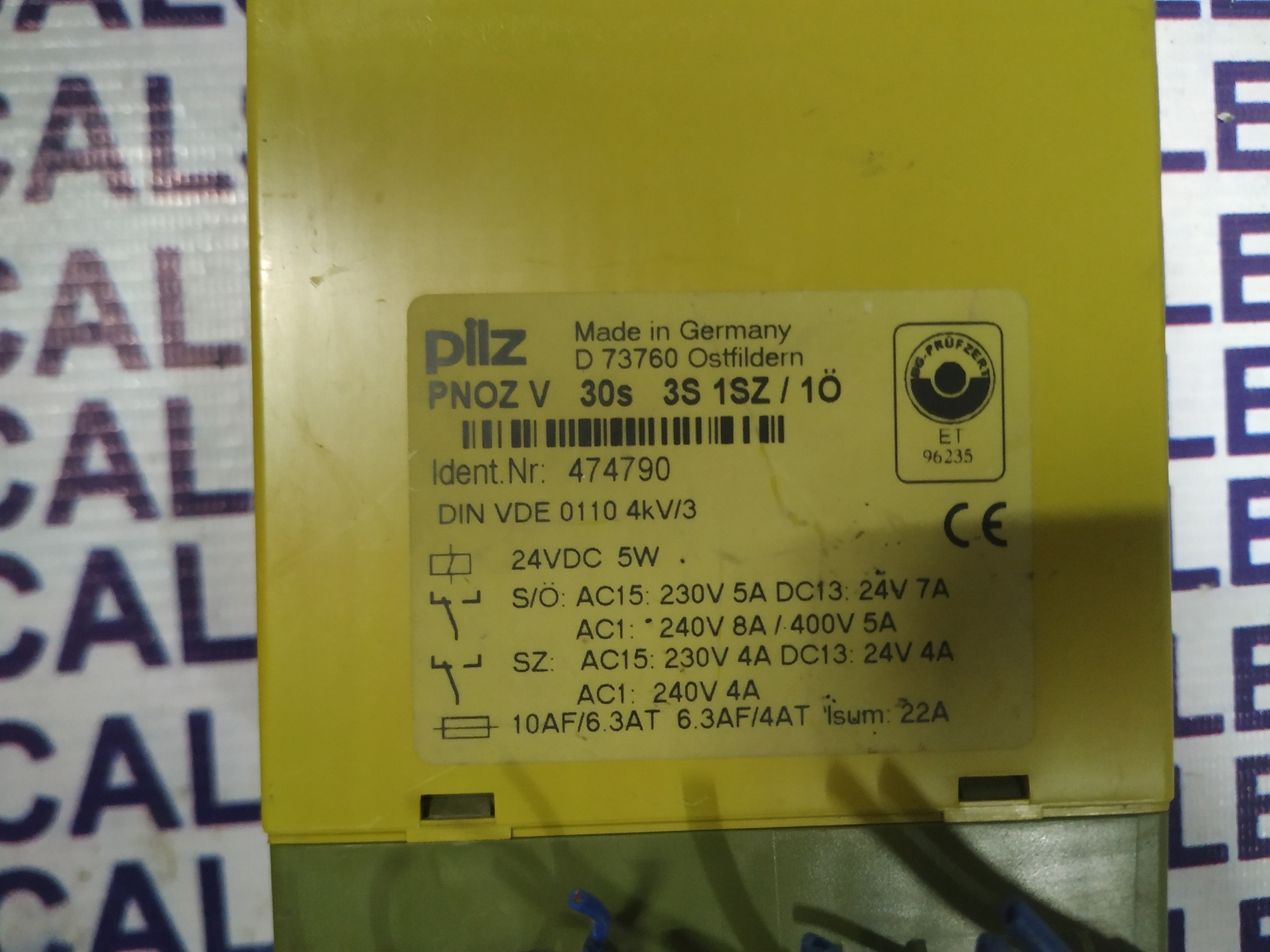 Pilz Safety Relay Module Pn0zv 30s 3s 1sz/10