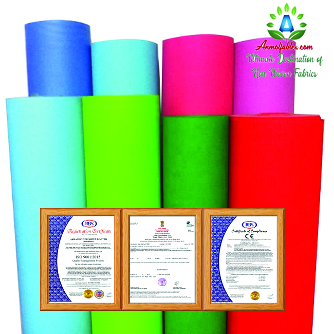 Multicolor Spunbond Nonwoven Fabric Good Flexibility, Water Permeability, Softness, And Resistance.