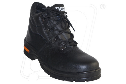 Tiger Safety Shoe - Barton Grain Leather, Size 6-12, Black Color | Low Ankle Design, Steel Toe Cap, Foam Padded Lining