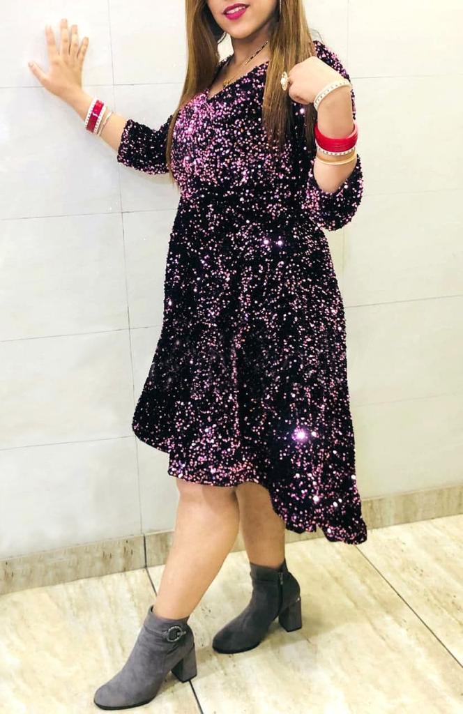 Sequence Dress - Heavy Velvet Fabric, Sizes M-xxl, Full Length 36-44 Inches | Modern Ethnic Style, Breathable & Washable, 3/4th Sleeves, 4 Elegant Shades