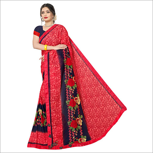 कैज़ुअल लेडीज़ फ्लोरल प्रिंटेड साड़ियां