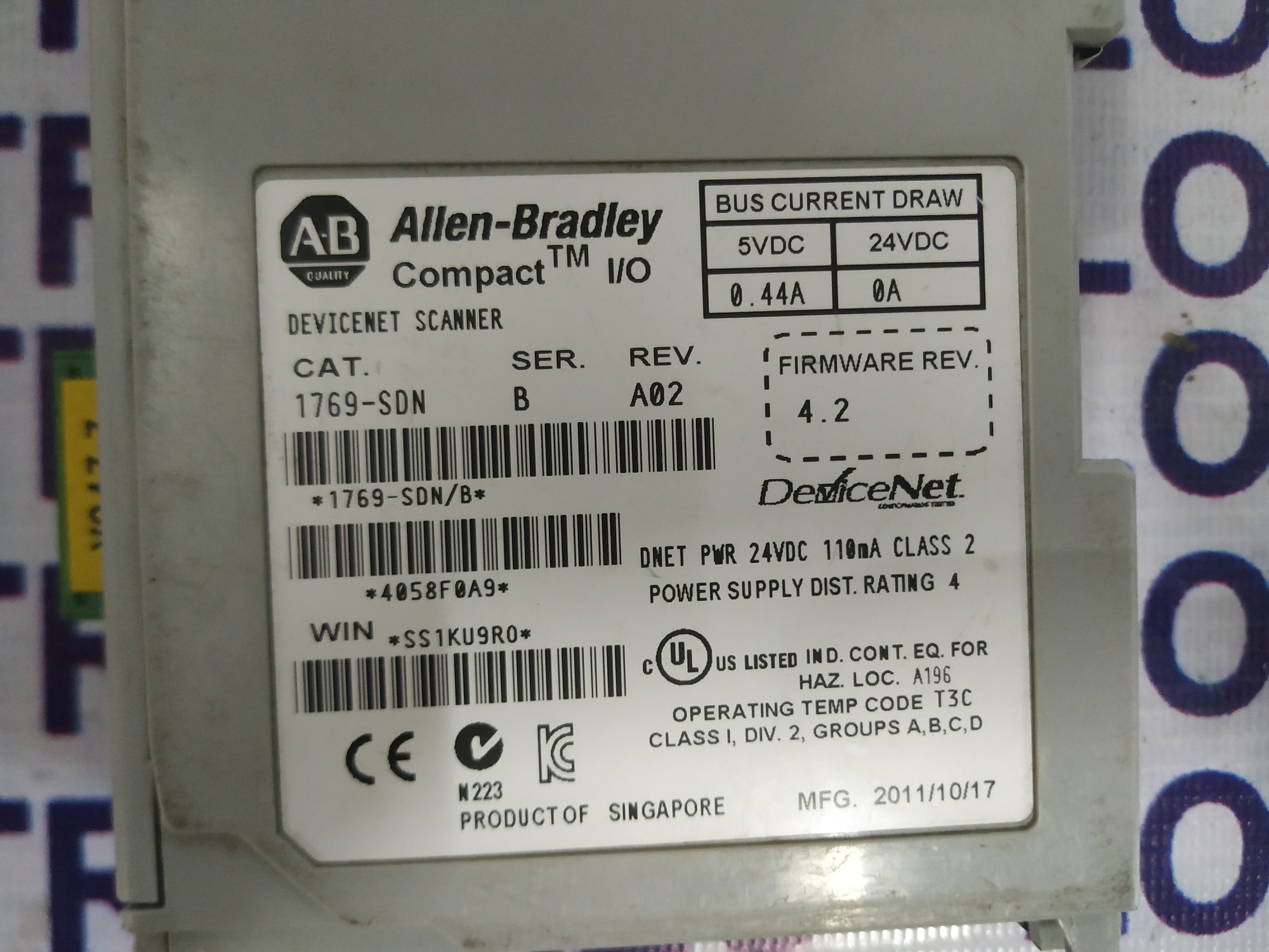 Allen Bradley Compact Logix I/o Module 1769-sdn