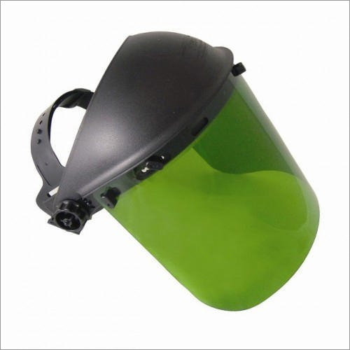 Full Visor Flip Up Face Shield - PVC Half Helmet, PC Visor , Black Color, Comfortable Elastic Band & Sponge Headband for Industrial Use