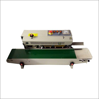 माइल्ड स्टील और स्टेनलेस स्टील बॉडी हॉरिजॉन्टल कंटीन्यूअस बैंड सीलर मशीन