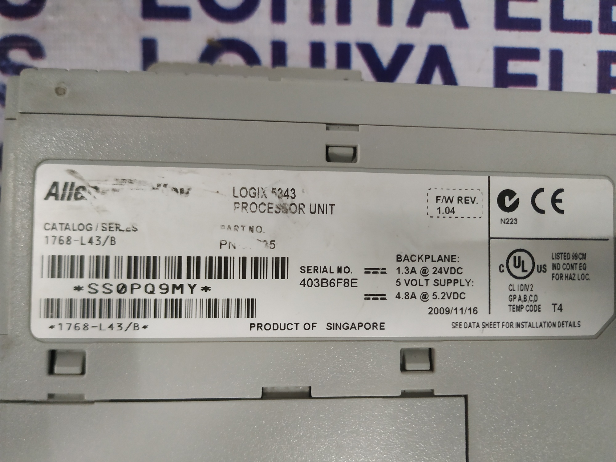 Allen Bradley Compactlogix Processor 1768-l43/b