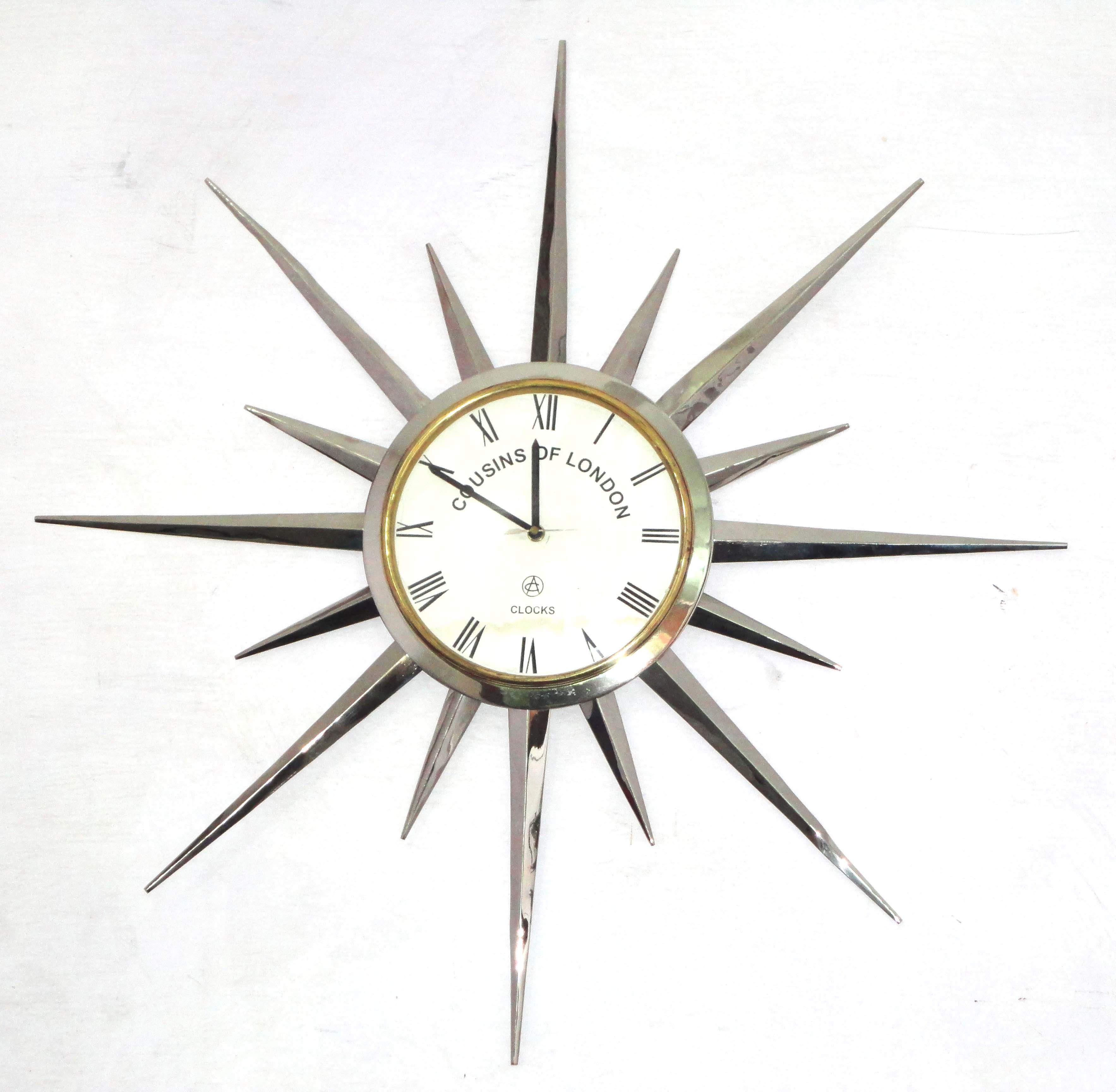 Nickel Finish Brass Designers Wall Clock