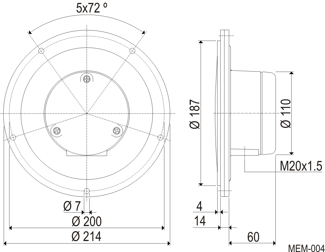 Boot Level Switch - Stainless Steel Membrane, 200mm Diameter, Grey Color | Ip65 Protection, -20 To 200°c Operating Temperature, 15a/250v Ac Contact