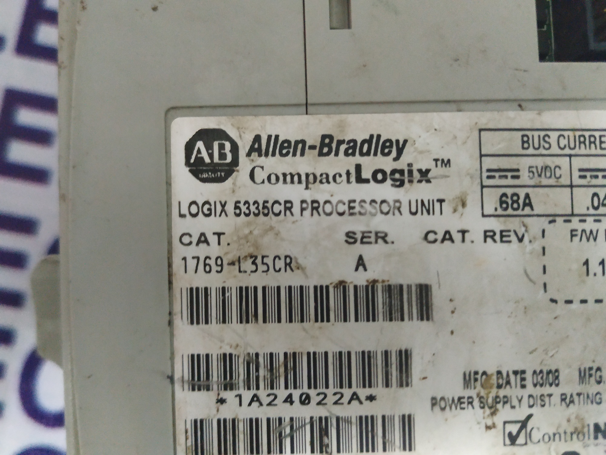 Allen Bradley Compactlogix Controller 1769-l35cr