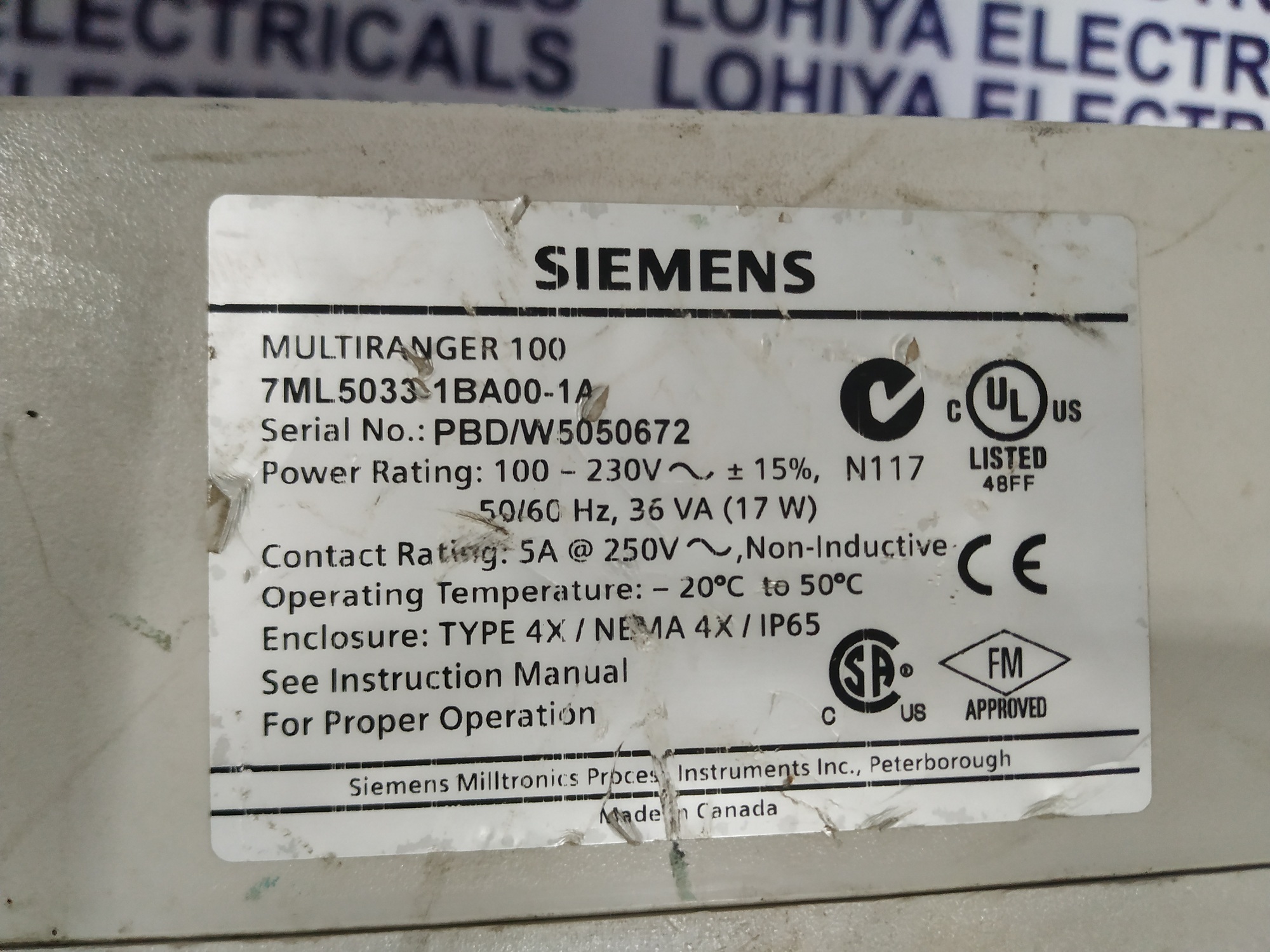 Siemens Multiranger Transmitter 7ml5033-1ba00-1a