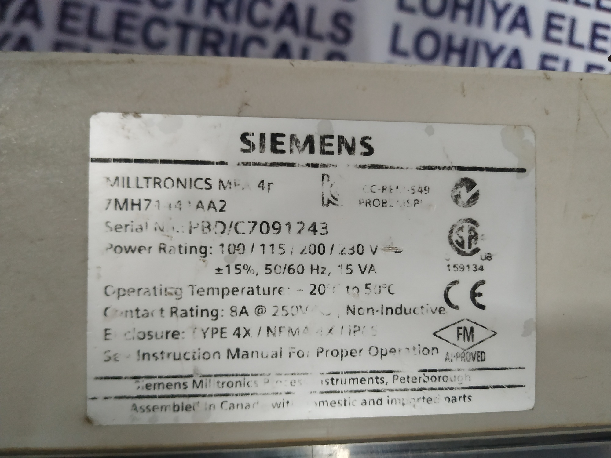 Siemens Milltronics Switch 7mh71441aa2