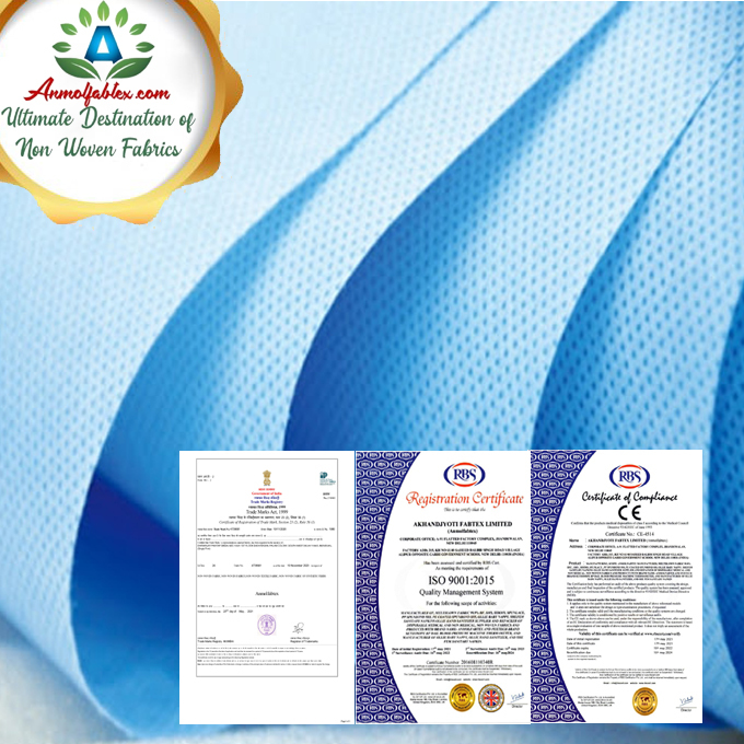 Sms Non Woven Fabric - 25 Gsm & 100 Gsm, Medical Blue & White | Breathable, Puncture-resistant, Anti-wrinkle, Quick Dry, Tear-resistant, Washable