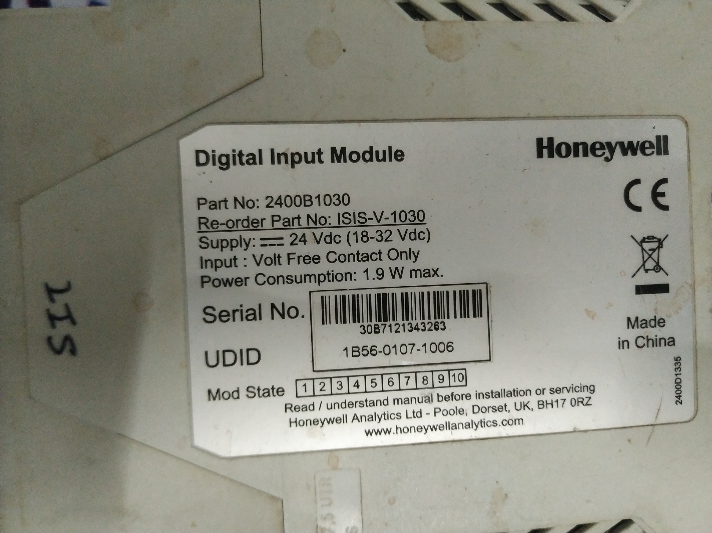 Honeywell Digital Input Module 2400b1030