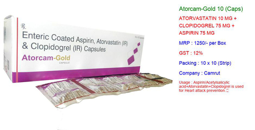Enteric Coated Asprin Atovastatin (Ir) & Clopidogrel (Ir) Capsules