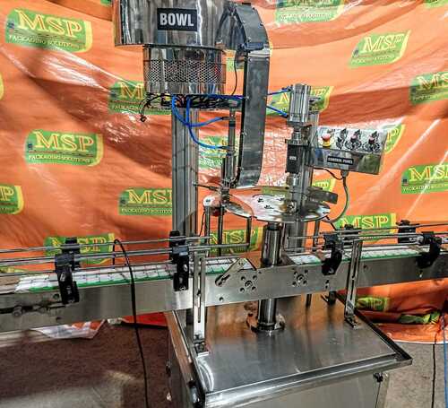 Automatic Capping Machine - 3x6x6.5 ft, Stainless Steel 304/316 | PLC Control, 1800 T/hr Capacity, Sanitary Design, 12-Month Warranty