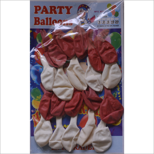 Red And White Balloon - Heart Shape, Rubber & Other Materials, Red And White Colors | Pack Of 20 Balloons For Celebrations