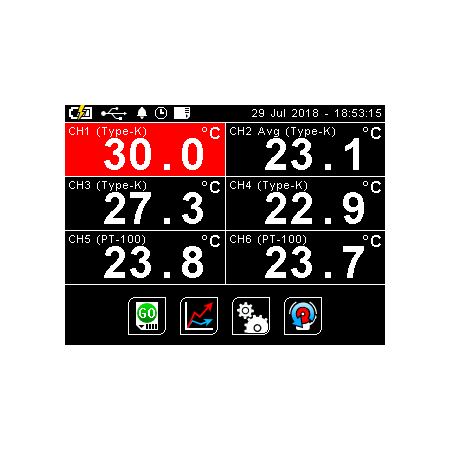6 Channel Handheld Temperature Data Logger With Touch Screen Machine Weight: 200 G Gram (G)