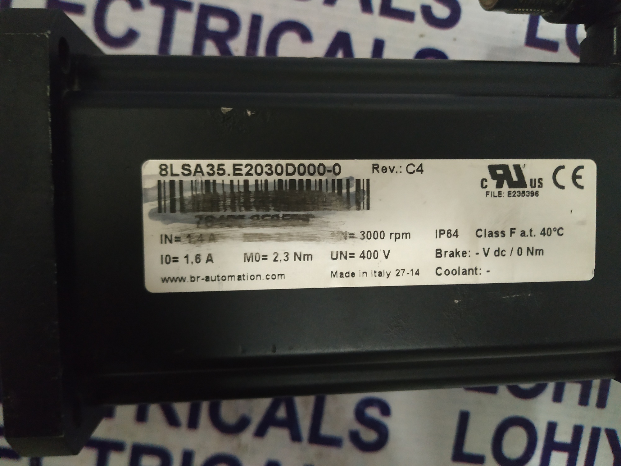 B&r Servo Motor 8lsa35.e2030d000.0