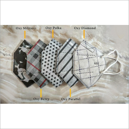 Printed Face Mask - Fabric, One Size Fits All, Variety of Designs (Army Checks, Polka Lines, Diamond) | 3-Layer, Reusable, Lightweight, Unisex, Ear Loop